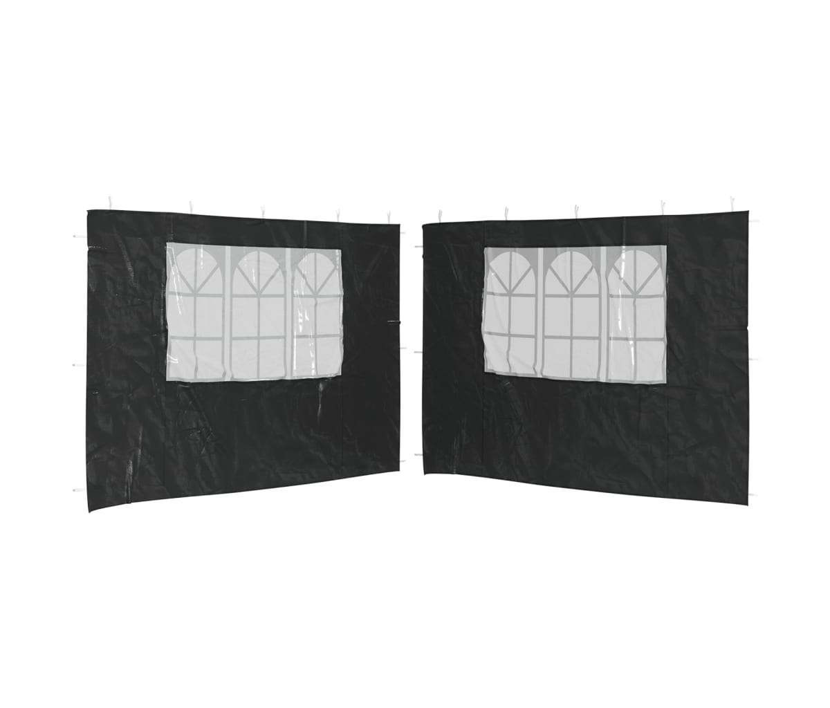 Party Tent Sidewall 2 pcs with Window Pe Anthracite - Anthracite