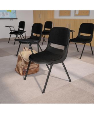 Padded Ergonomic Shell Chair With Right Handed Flip-Up Tablet Arm