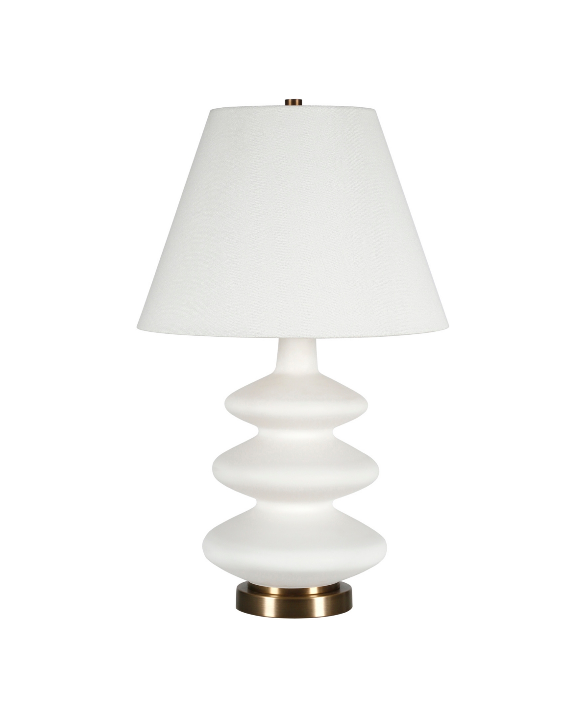 Hudson & Canal Carleta 26.5" Linen Shade Tall Triple Gourd Table Lamp In White