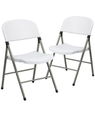 EMMA+OLIVER Plastic Folding Chairs | Set Of 2 Lightweight Folding
