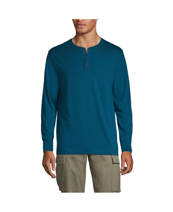 Lands' End Men's Long Sleeve Cotton Supima Henley Macy's