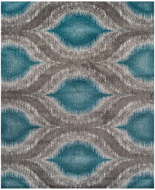 Macy S Fine Rug Gallery Neo Grey Cove Teal 3 3 X 5 3 Area Rug