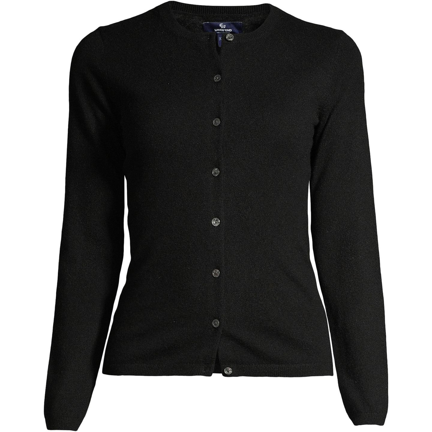 Женский кардиган Lands' End Cashmere Cardigan, цвет: Чёрный — фото 3