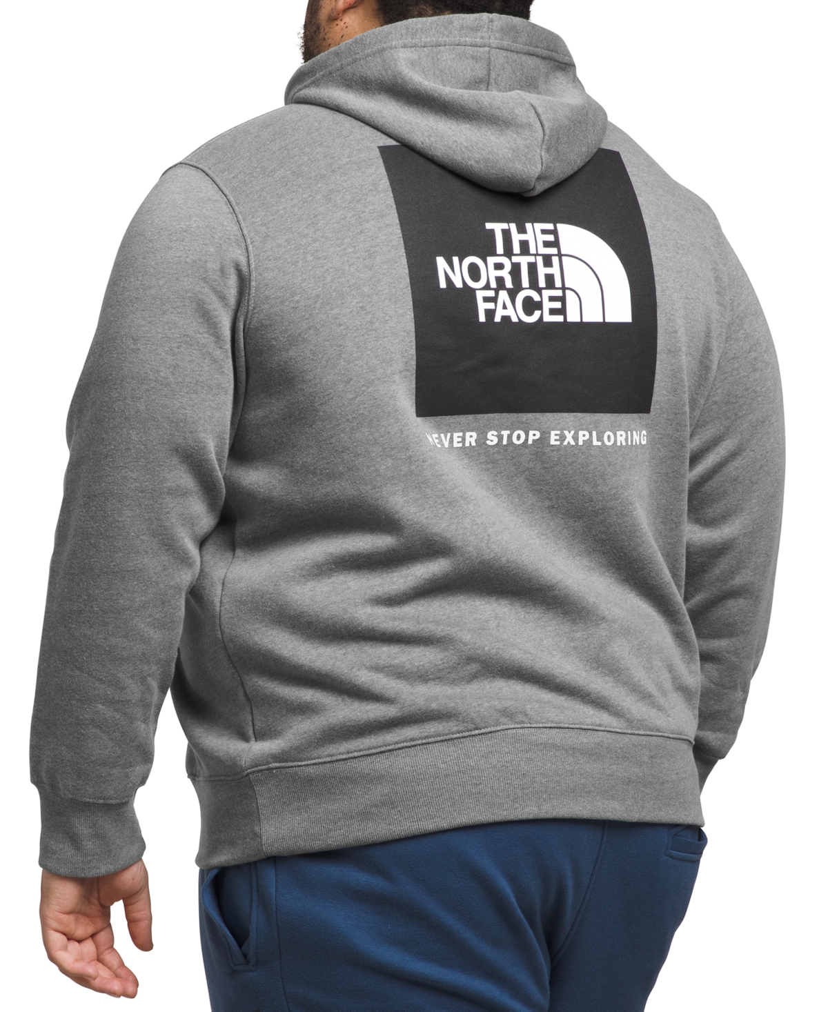Shop The North Face Mens Big Box Nse Pullover Hoodie In Tnf Medium Grey Heather,tnf Black