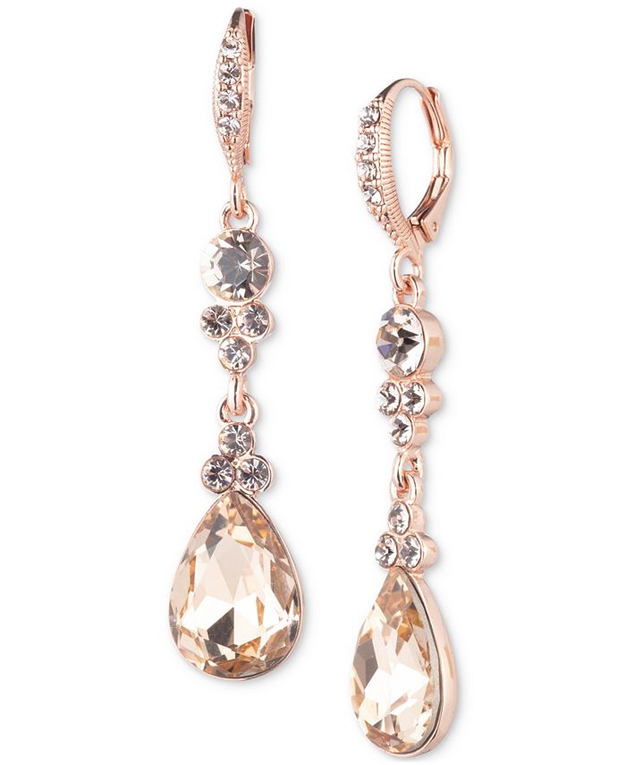 Givenchy Pear-Shape Crystal Double Drop Earrings - Macy's