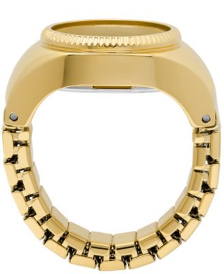 Women's Two-Hand Gold-Tone Stainless Steel Ring Watch, 15mm