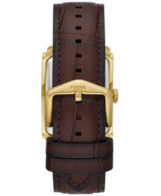 Men's Carraway Three-Hand Brown Leather Watch, 30mm