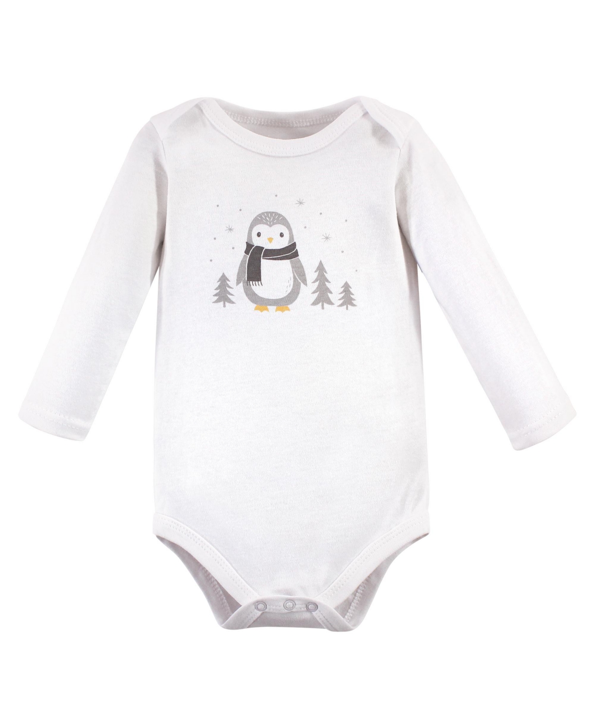 Hudson Baby Baby Unisex Baby Cotton Long-Sleeve Bodysuits, 3-Pack - Gray penguin