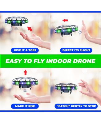 Scoot LED Hand Operated Drone for Kids or Adults - Green/Blue