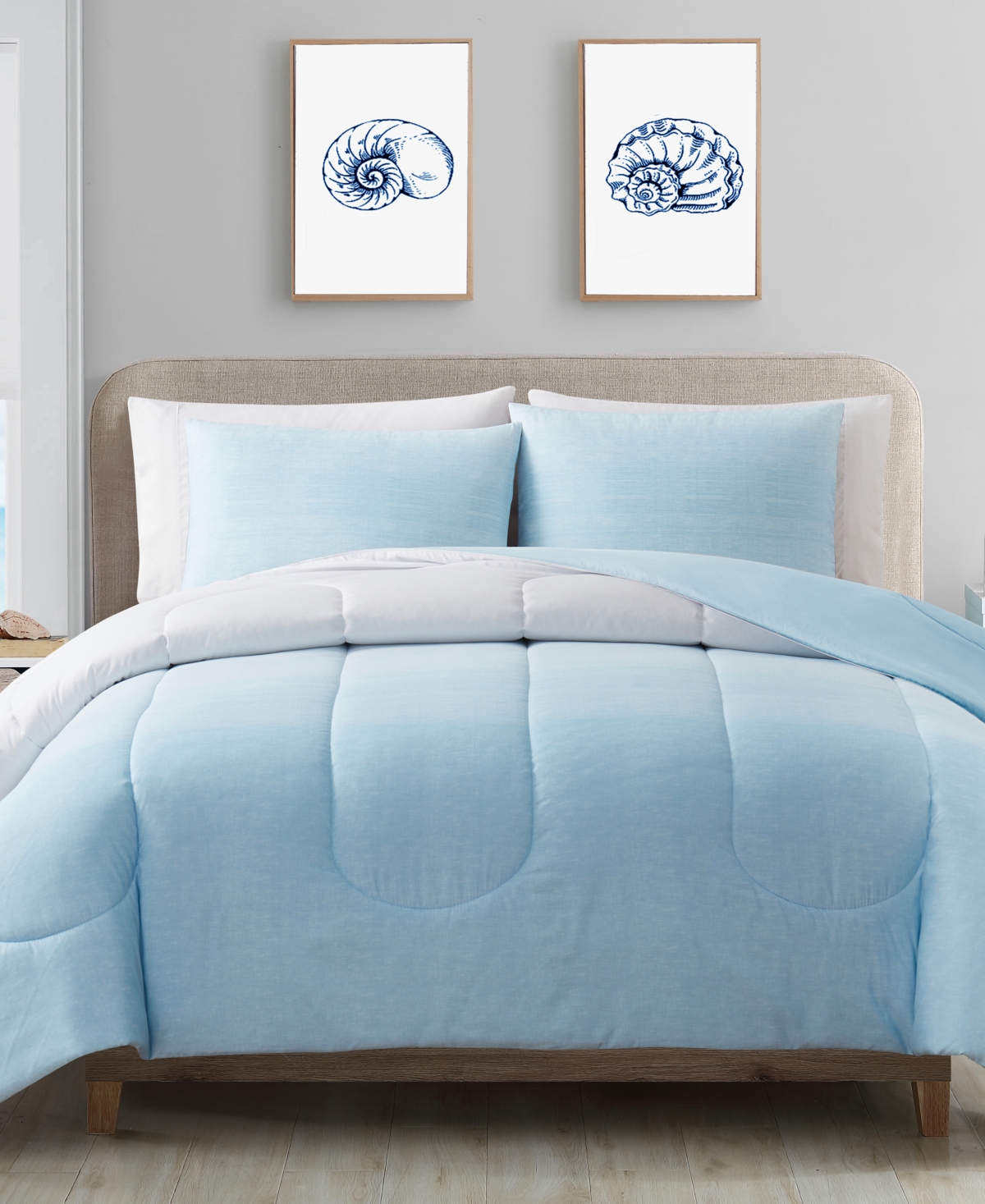 Keeco Coastal Ombre 3-pc. Comforter Set, Created For Macy's In Blue