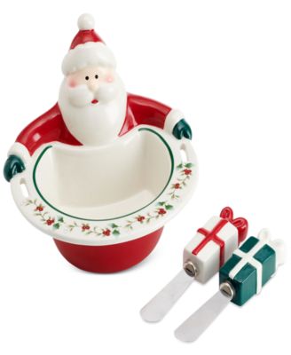 Santa Dip Bowl & Spreaders