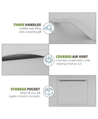 Heavy Duty 3-4 Burner Grill Cover, Durable UV & Fade Resistant, with Front Zipper Pocket - Medium 58 inch