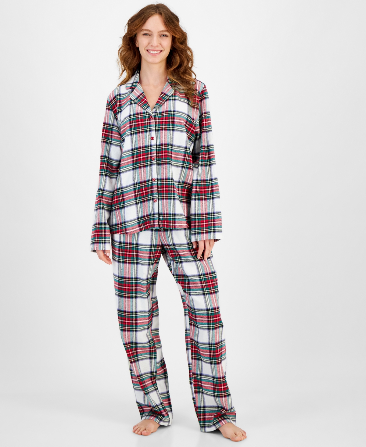 Family Pajamas Matching  Women's Stewart Cotton Plaid Pajamas Set, Created For Macy's In Stewart Plaid
