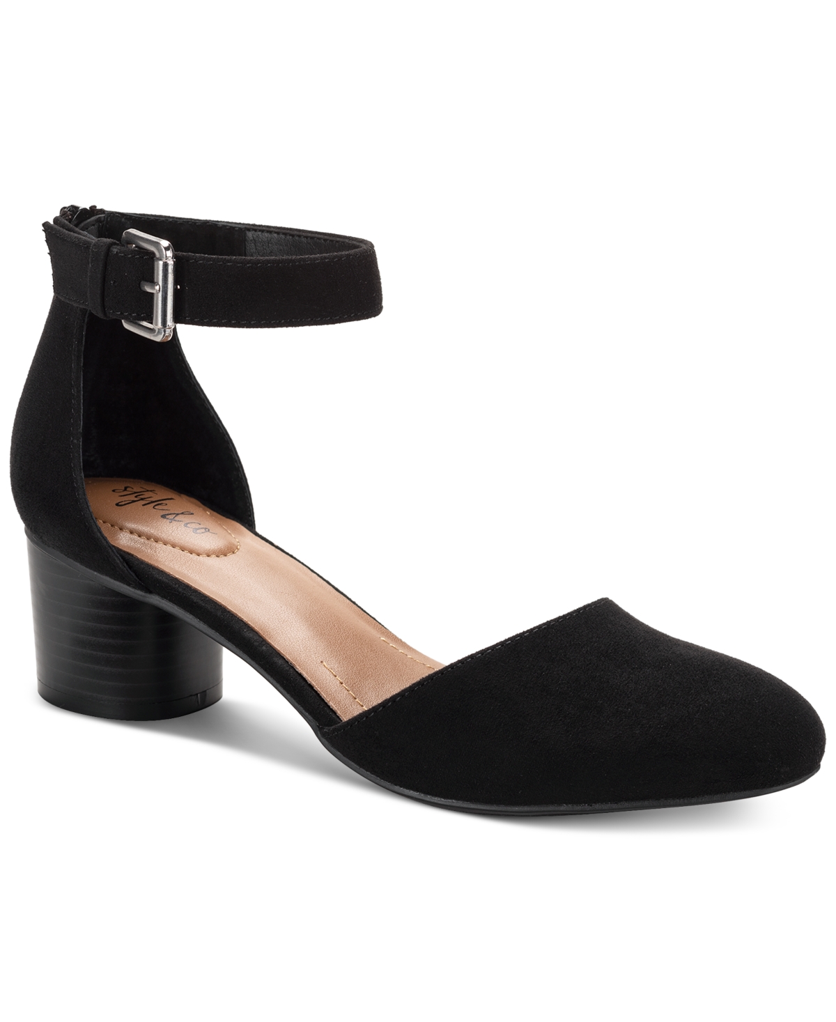 Style & Co Women's Alinaa Two-piece Block Heel Dress Pumps, Created For Macy's In Black