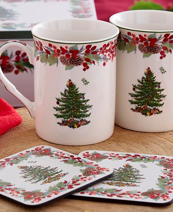 Christmas Tree Mug and Coaster Set