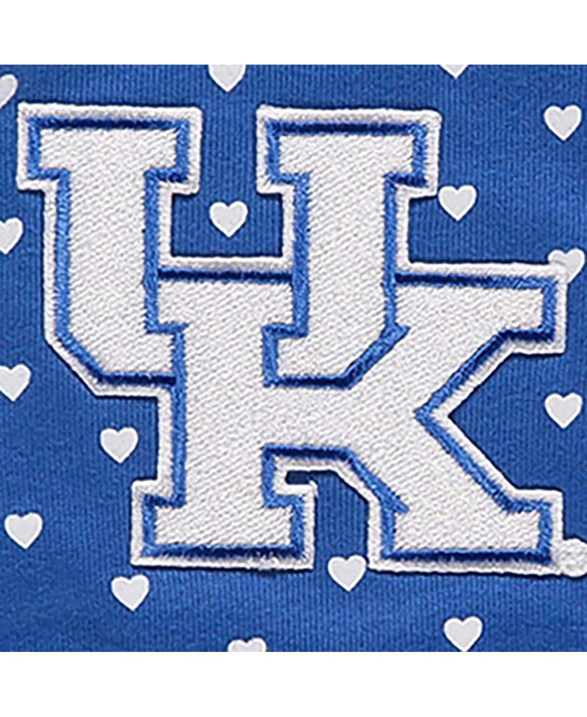 Shop Two Feet Ahead Girls Newborn And Infant Royal Kentucky Wildcats Hearts Bodysuit And Headband Set