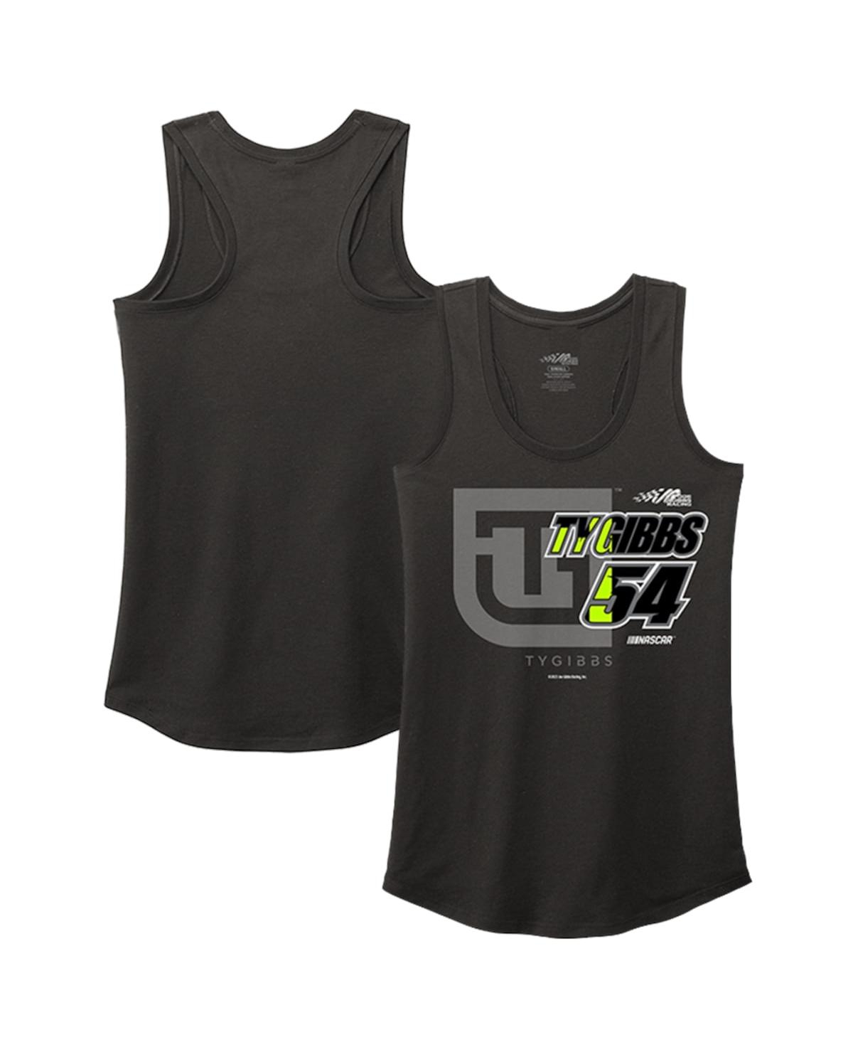 Shop Joe Gibbs Racing Team Collection Women's  Heather Black Ty Gibbs Racer Back Tank Top