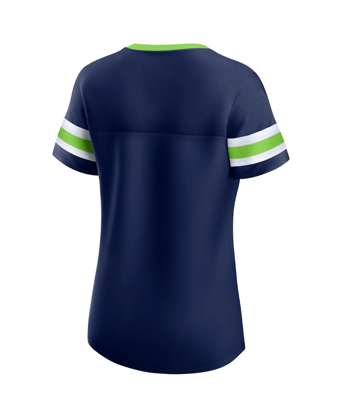 Fanatics Branded College Navy Seattle Seahawks Plus Size Original State Lace-up T-shirt In College Navy