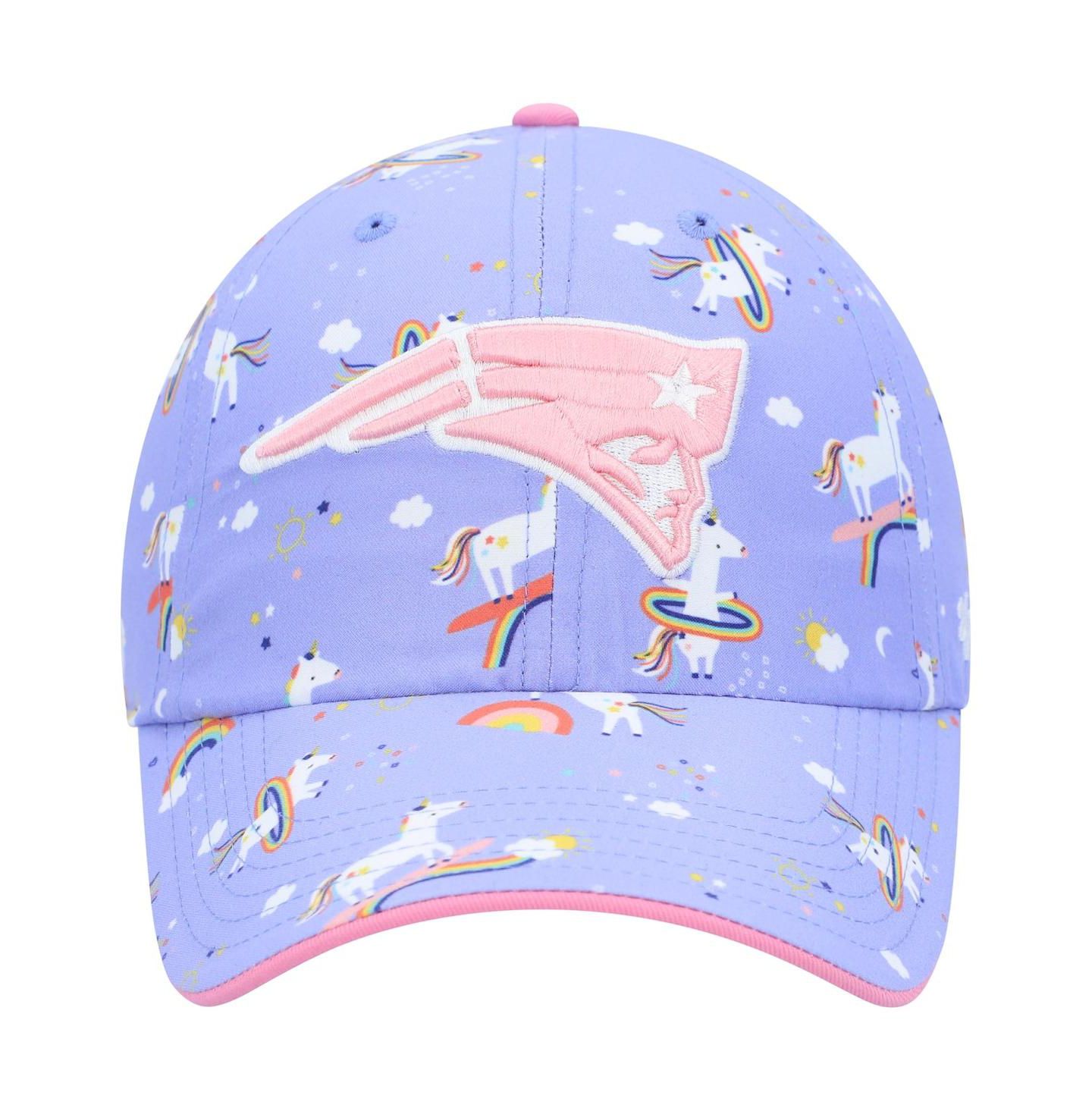Кепка '47 Brand Preschool Purple New England Patriots Unicorn Clean Up Adjustable Hat для девочек — фото 3
