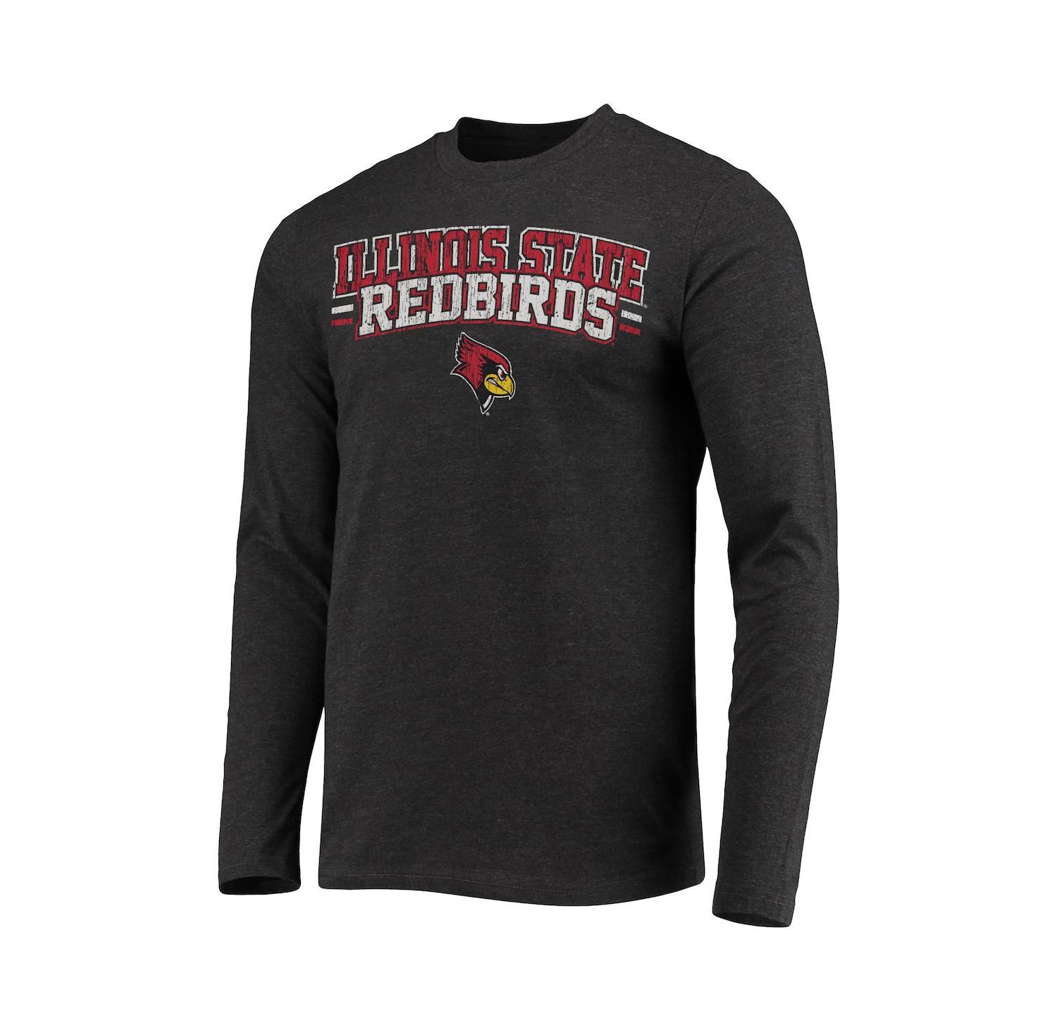 Men's Red, Heathered Charcoal Illinois State Redbirds Meter Long Sleeve T-shirt and Pants Sleep Set