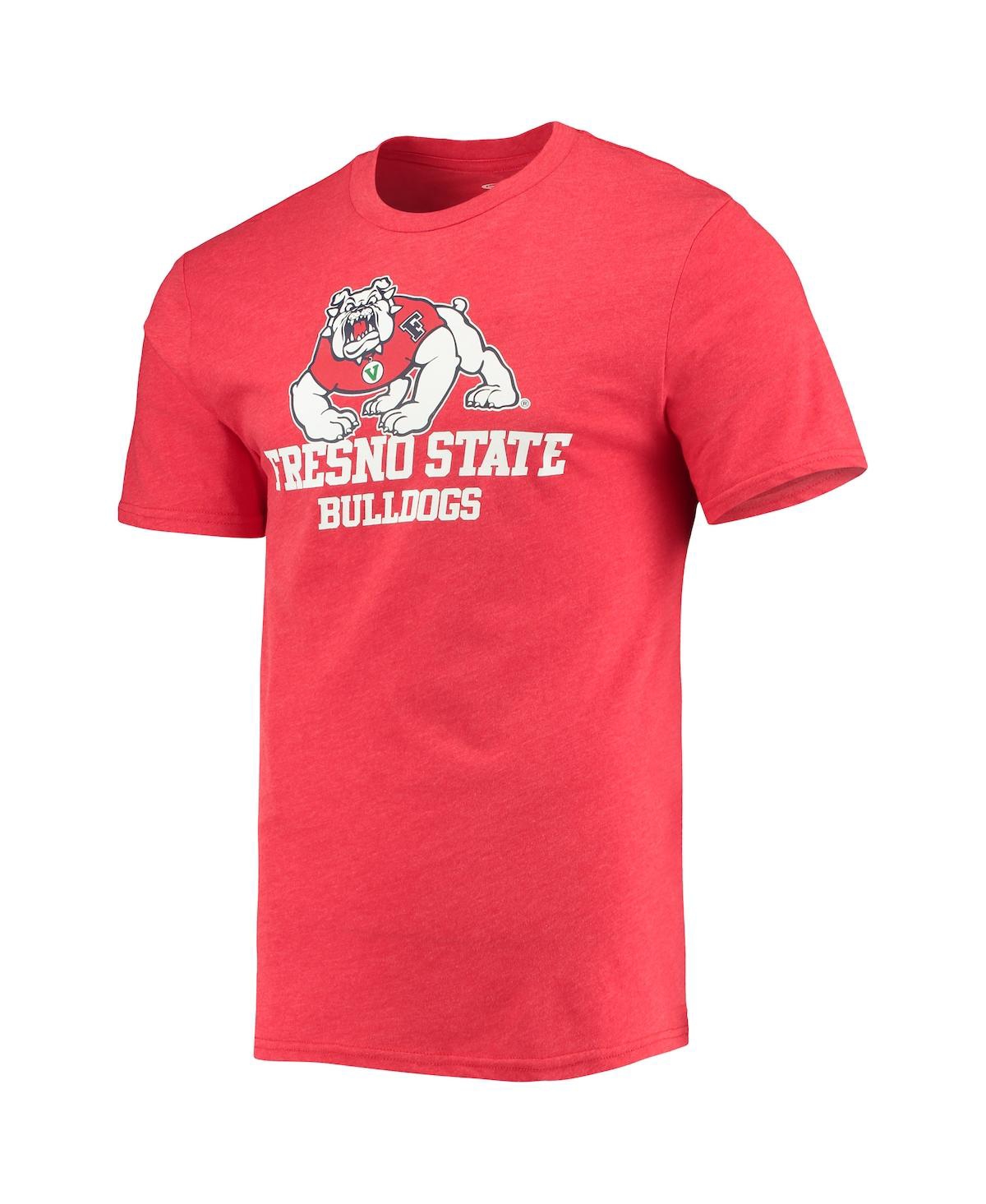 Concepts Sport Men's  Heathered Charcoal, Red Fresno State Bulldogs Meter T-shirt And Pants Sleep Set In Heathered Charcoal,red
