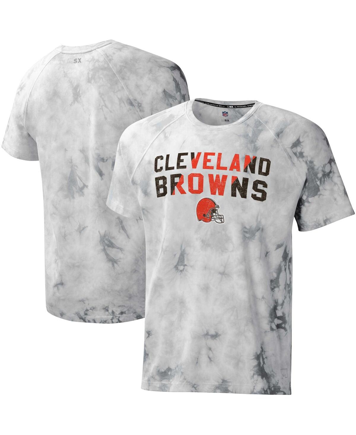 Men's Msx by Michael Strahan Gray Cleveland Browns Resolution Tie-Dye Raglan T-shirt - Gray