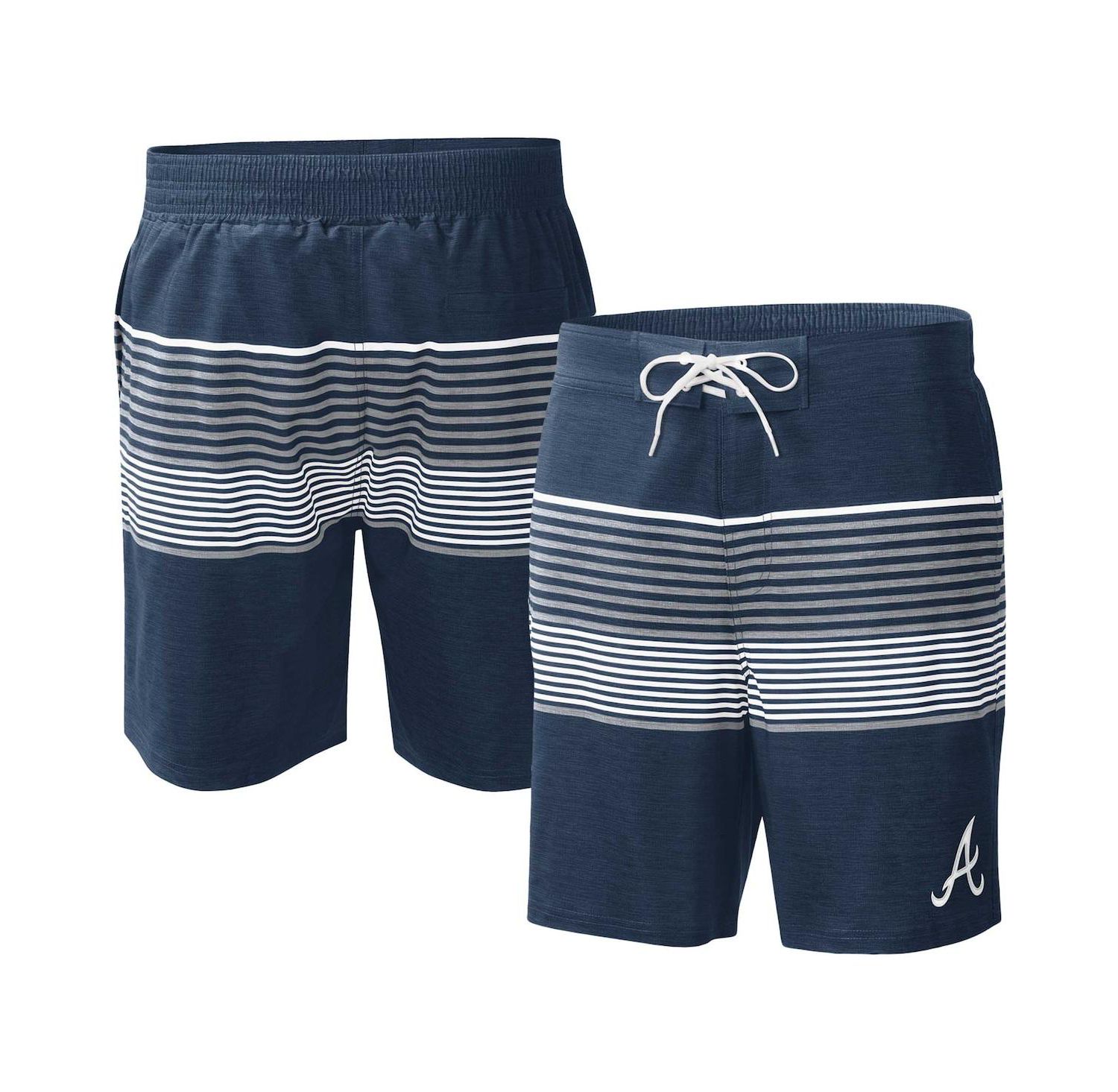 Men's Navy Atlanta Braves Coastline Volley Swim Shorts