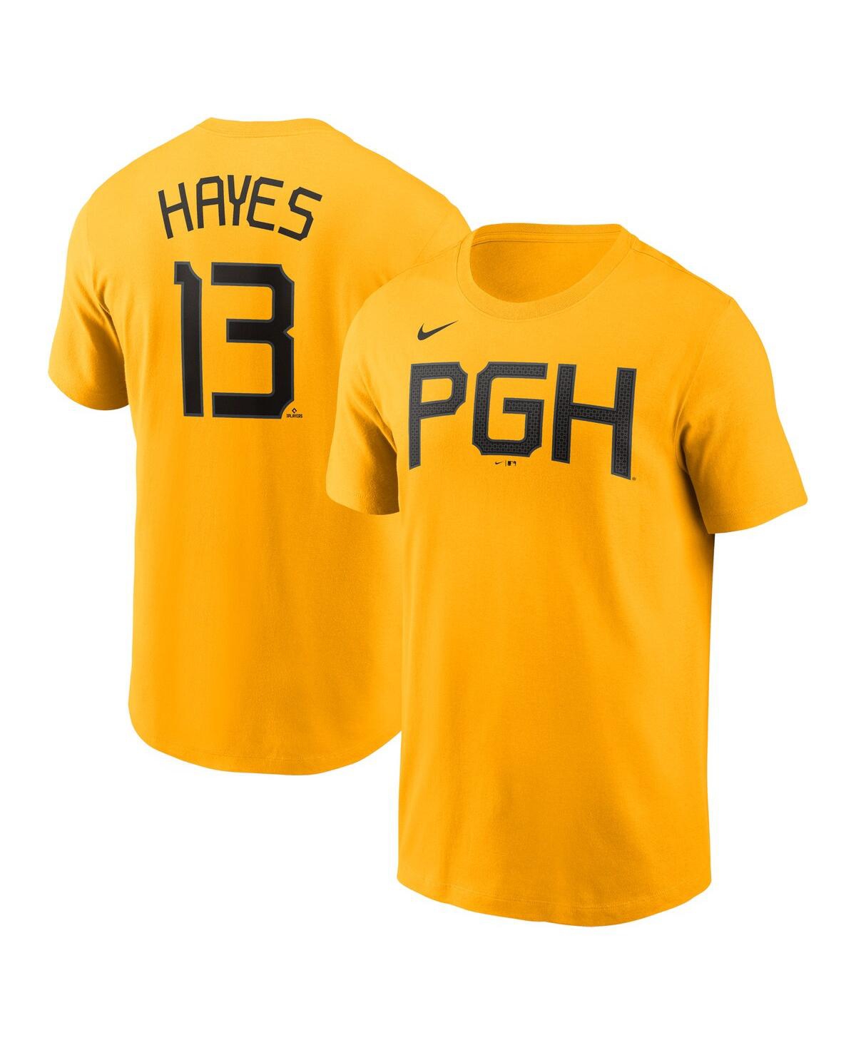 Shop Nike Men's  Ke'bryan Hayes Gold Pittsburgh Pirates 2023 City Connect Name And Number T-shirt