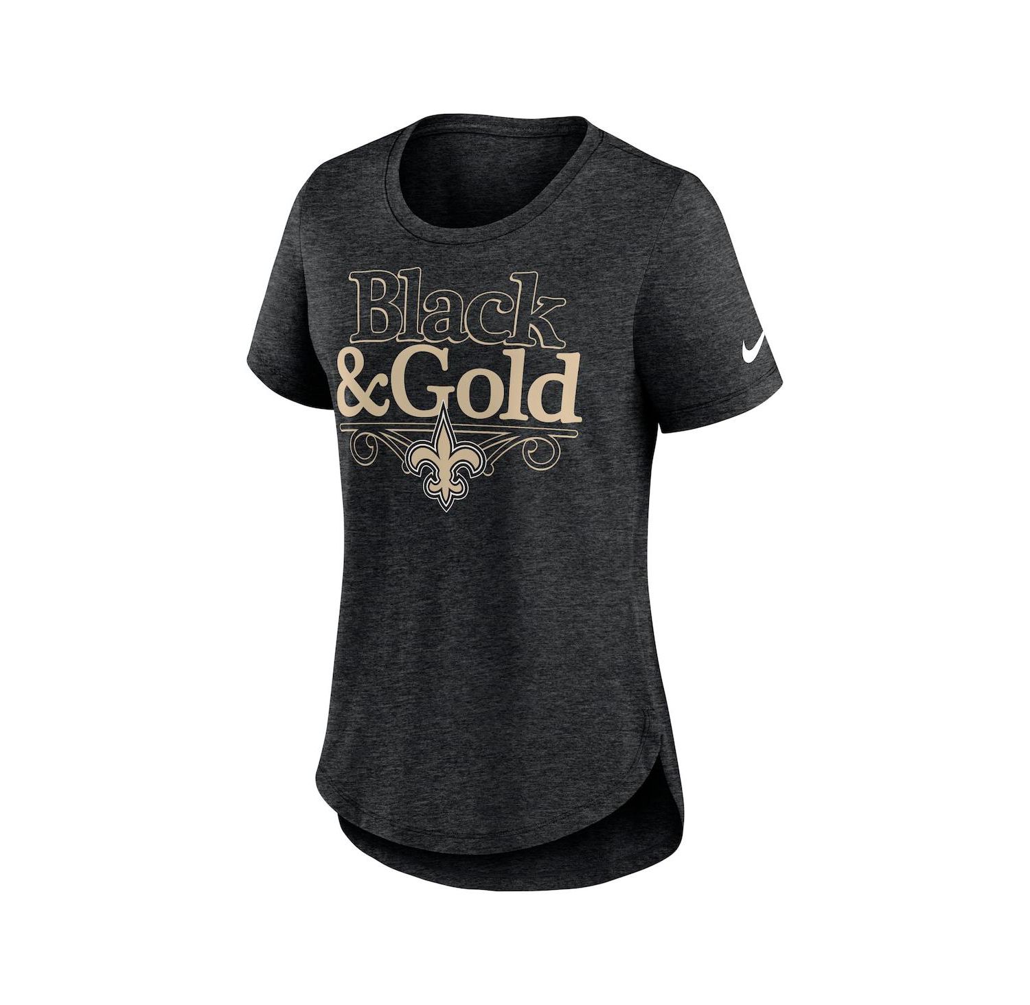 Women's Heather Black New Orleans Saints Local Fashion Tri-Blend T-shirt