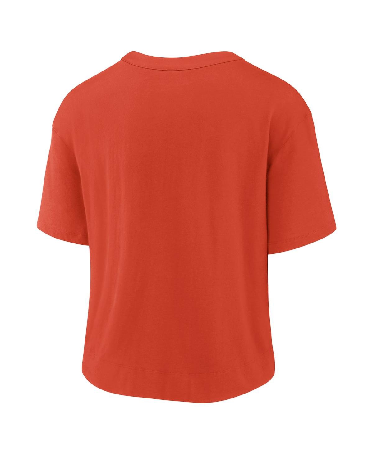 Nike Women's  Orange, Brown Cleveland Browns High Hip Fashion T-shirt In Orange,brown