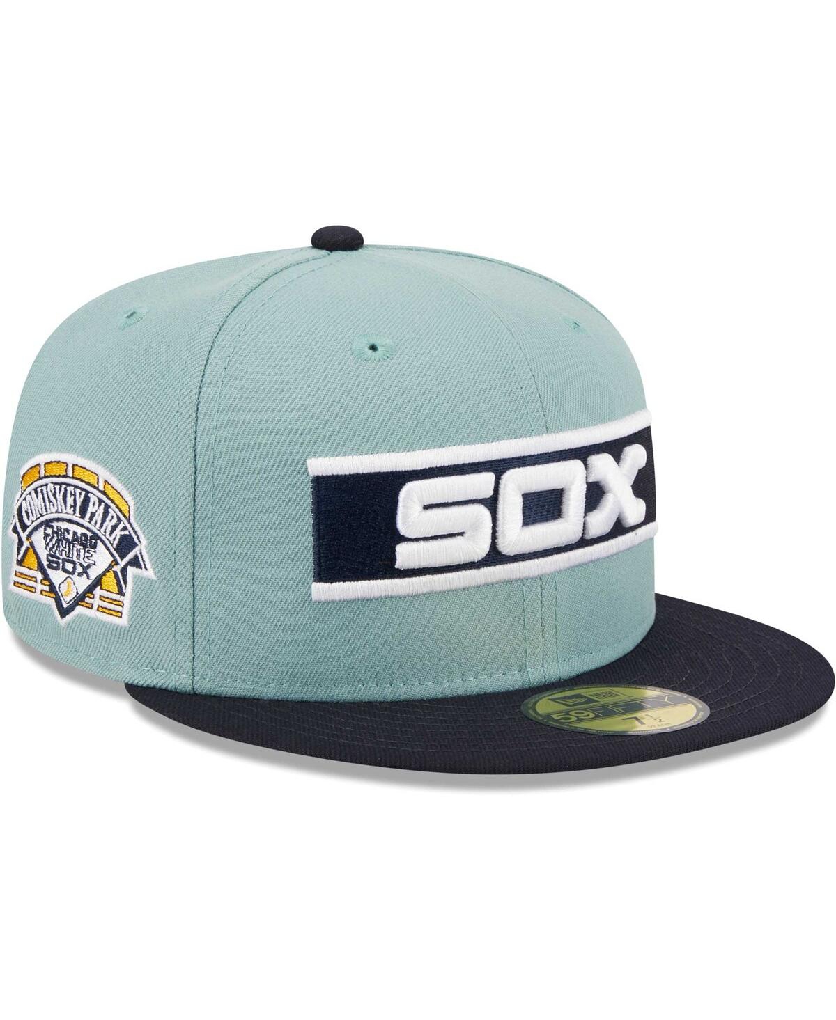 New Era Men's  Light Blue, Navy Chicago White Sox Beach Kiss 59fifty Fitted Hat In Light Blue,navy