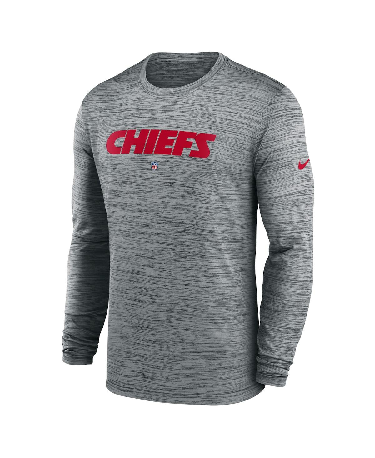 Men's NikeKansas City Chiefs Sideline Team Velocity Performance Long Sleeve T-shirt - Gray