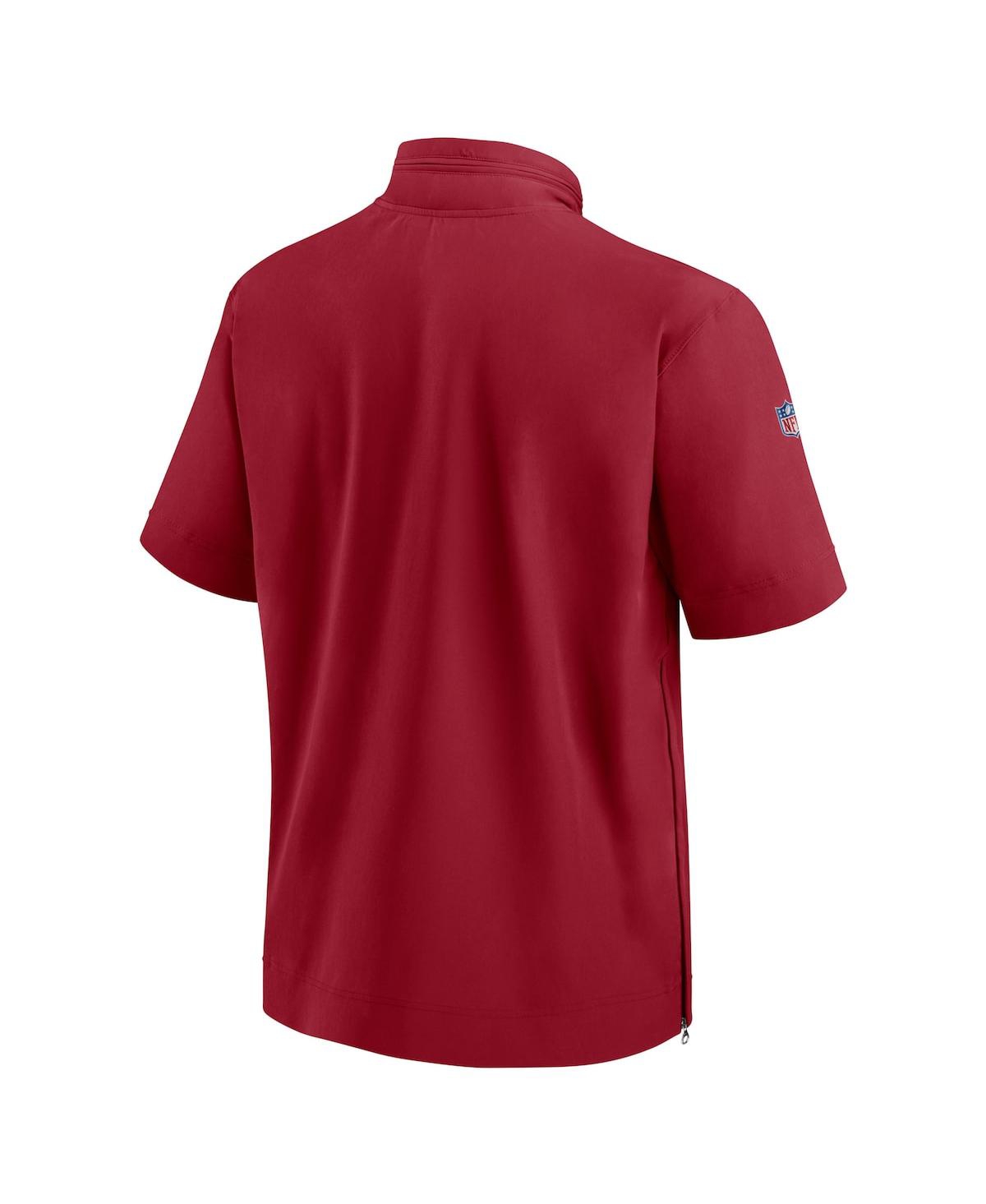 Men's NikeArizona Cardinals Sideline Coach Short Sleeve Hoodie Quarter-Zip Jacket - Cardinal