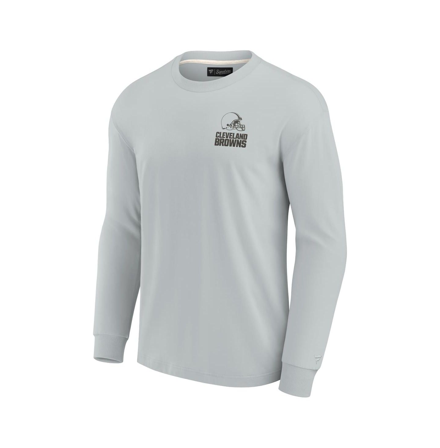 Футболка Fanatics Signature Gray Cleveland Browns Super Soft Long Sleeve — фото 3