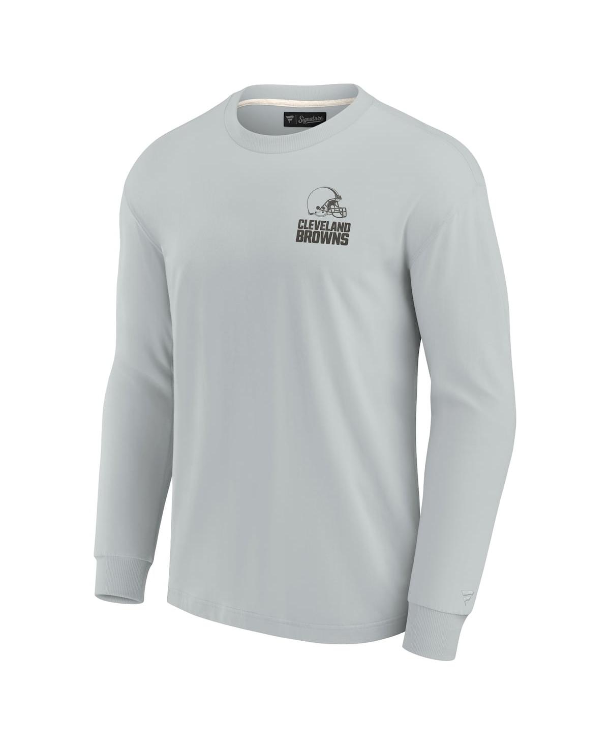 Fanatics Signature Men's And Women's  Gray Cleveland Browns Super Soft Long Sleeve T-shirt In Gray