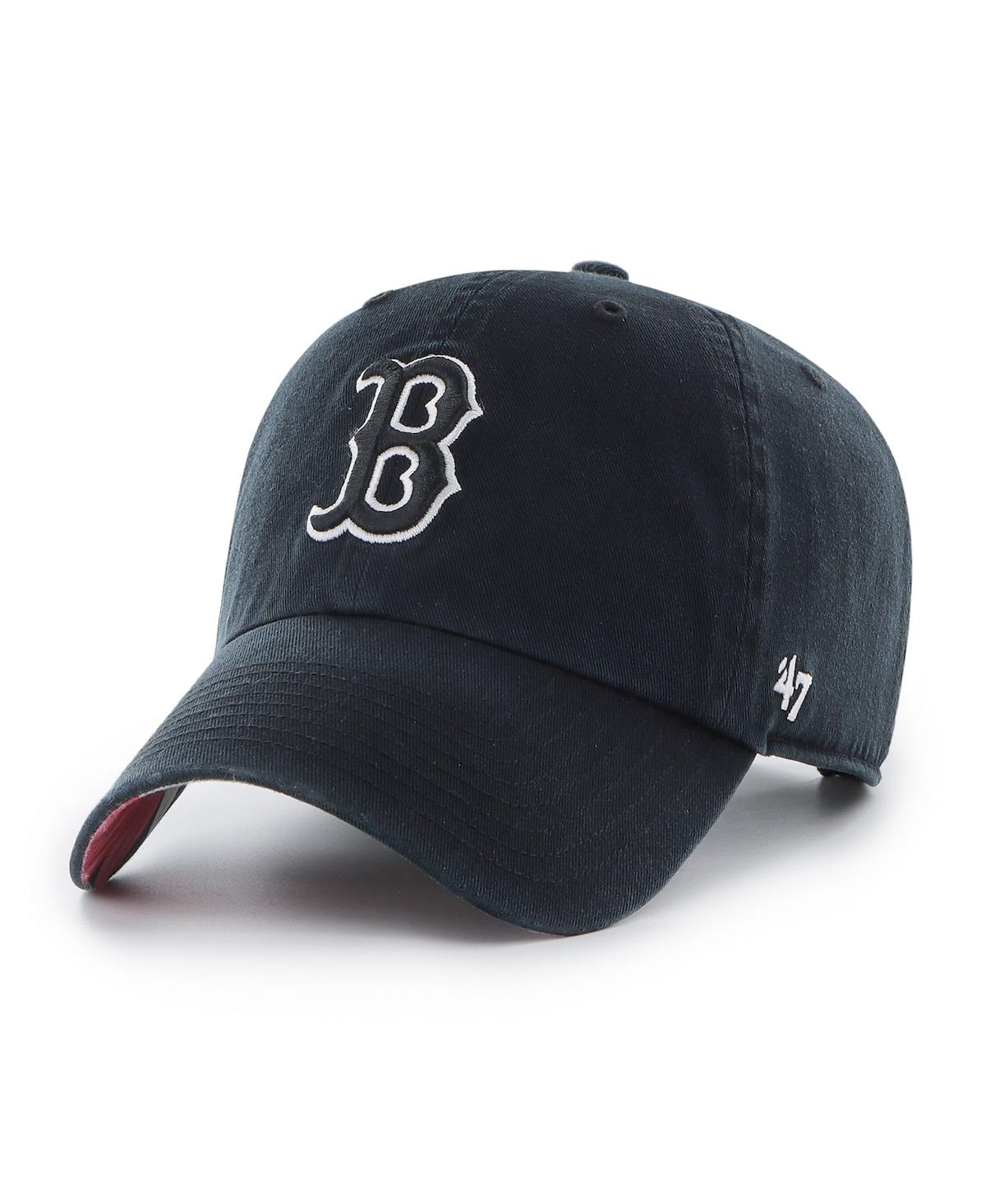 Shop 47 Brand Men's ' Black Boston Red Sox Dark Tropic Clean Up Adjustable Hat