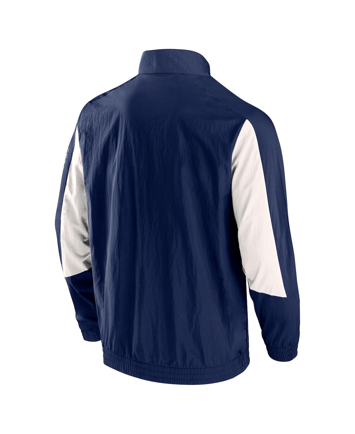 Shop Fanatics Men's  Navy Sporting Kansas City Net Goal Raglan Full-zip Track Jacket