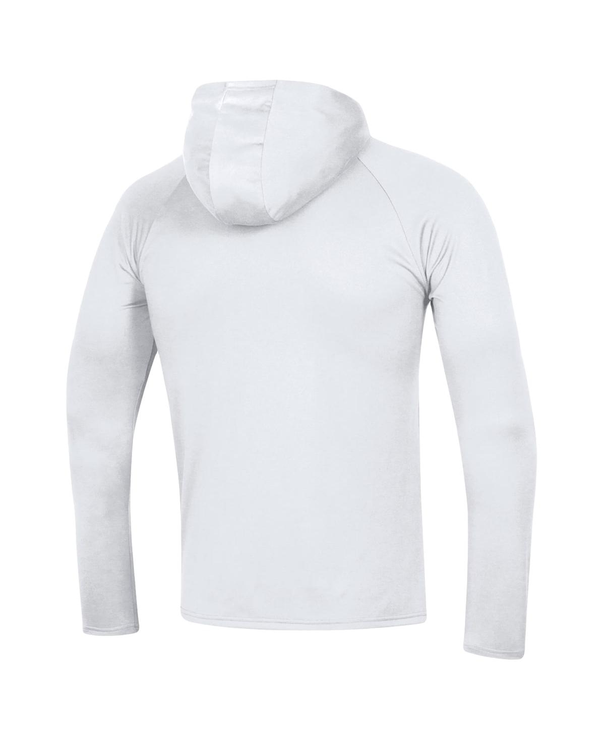 Shop Under Armour Men's  White Maryland Terrapins School Logo Raglan Long Sleeve Hoodie Performance T-shir