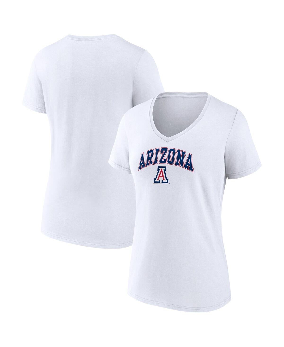 Fanatics Women's  White Arizona Wildcats Evergreen Campus V-neck T-shirt
