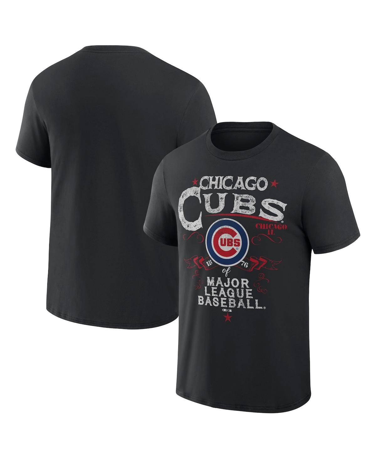Fanatics Men's Darius Rucker Collection By  Black Chicago Cubs Beach Splatter T-shirt In Black