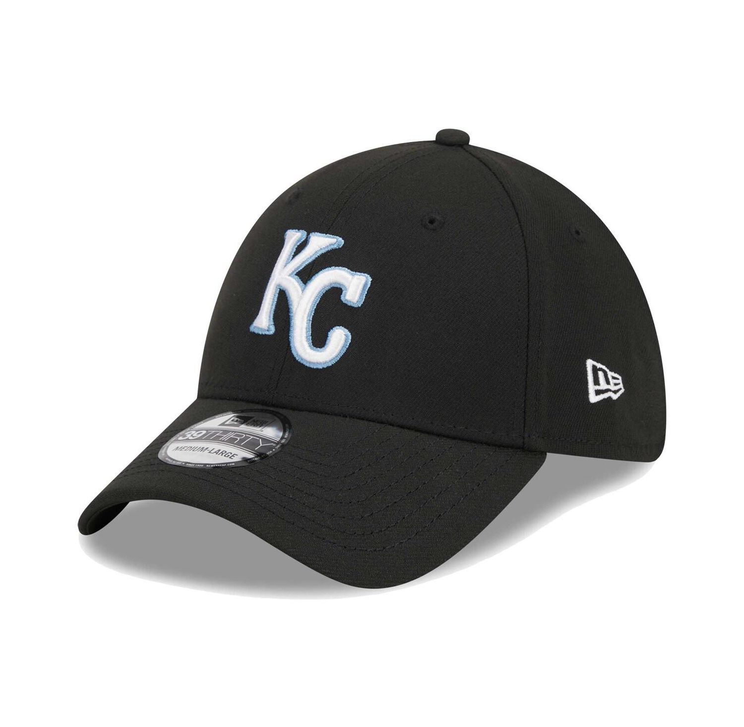 Men's Black Kansas City Royals Logo 39THIRTY Flex Hat