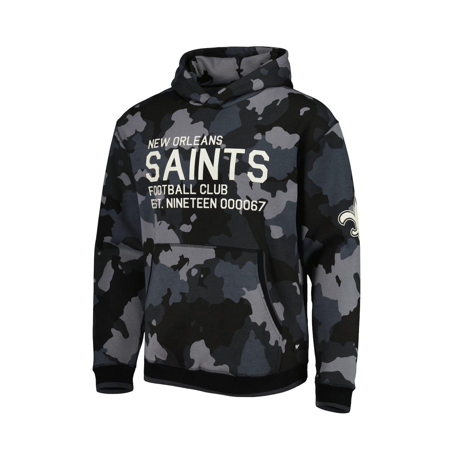 Мужское худи The Wild Collective Black New Orleans Saints Camo Pullover — фото 4