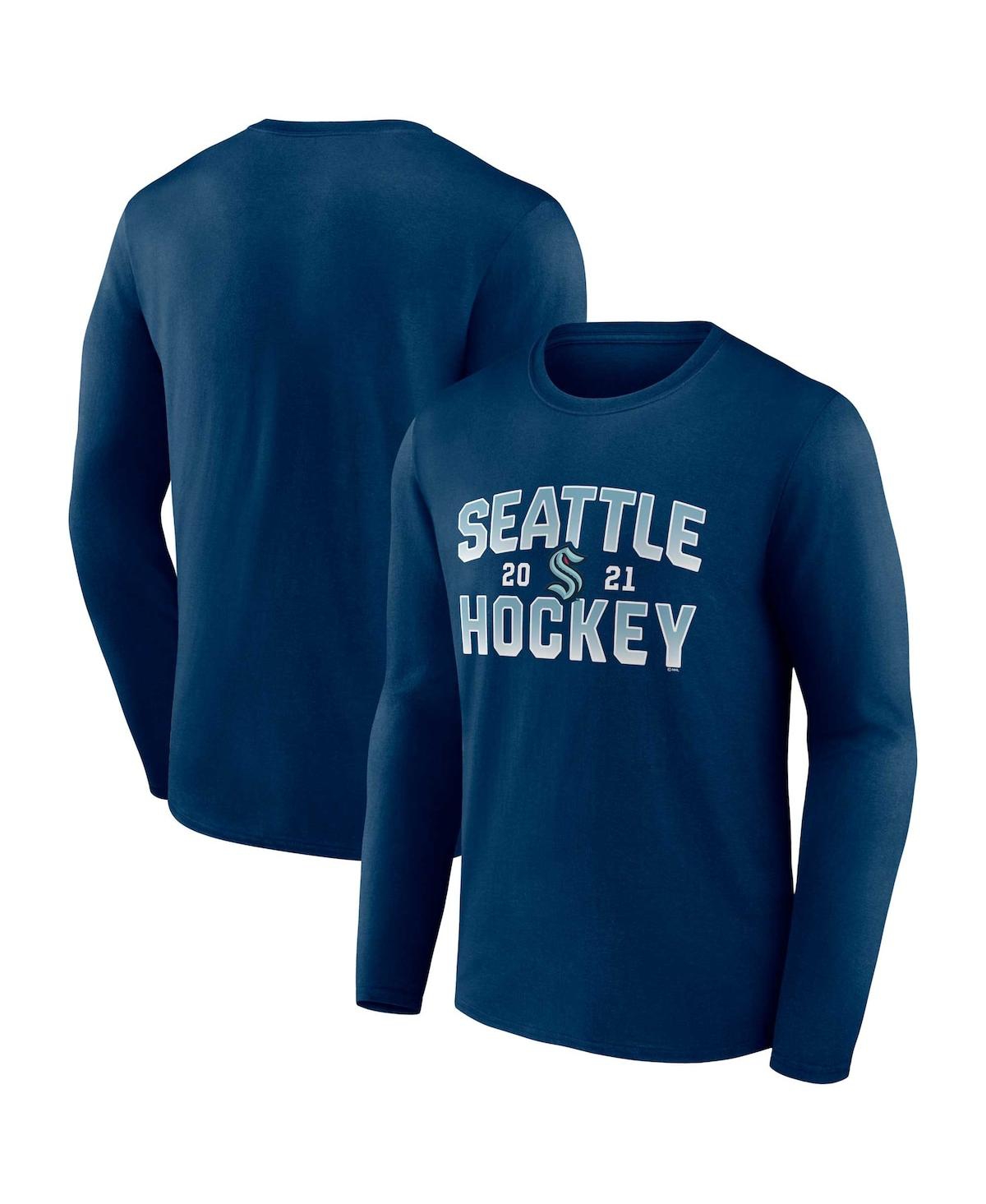 Men's FanaticsSeattle Kraken Skate Or Die Long Sleeve T-shirt - Deep Sea Blue