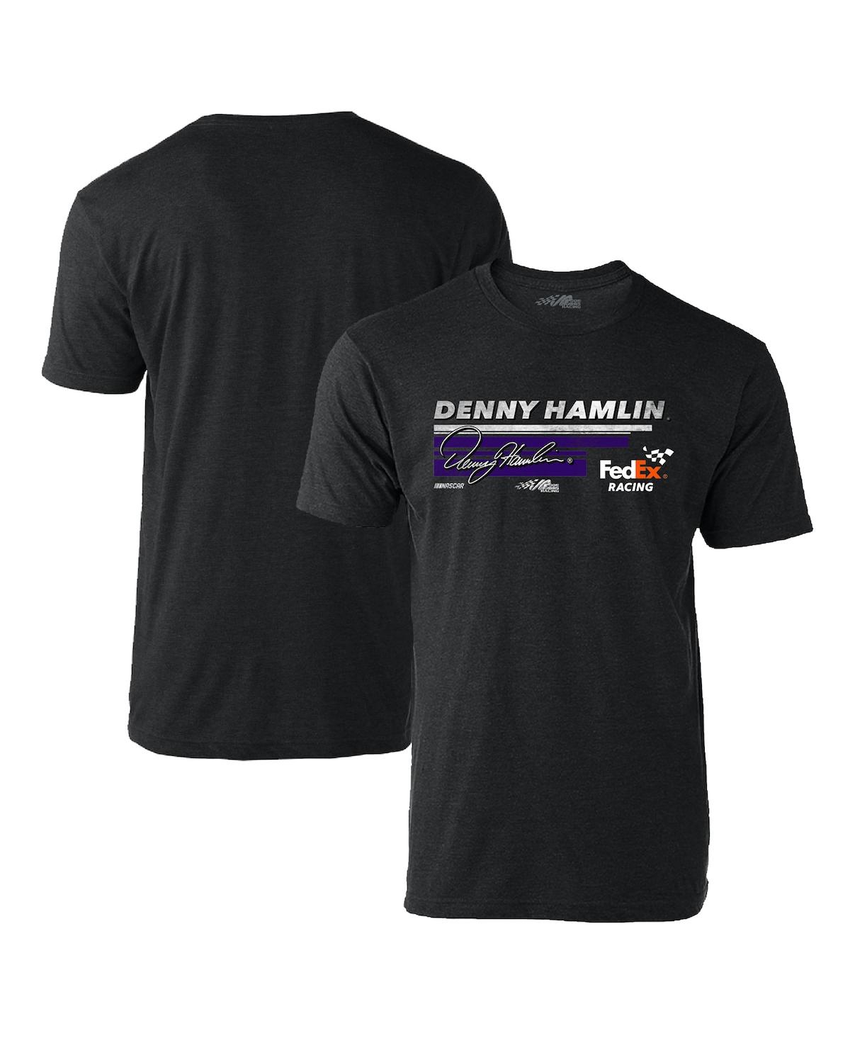 Men's Joe Gibbs Racing Team Collection Heather Black Denny Hamlin Hot Lap T-shirt - Heather Black