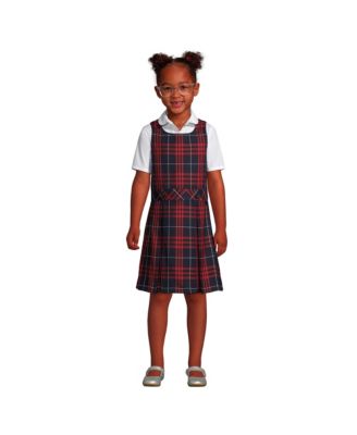 School Uniform Girls Plaid Jumper Top of Knee