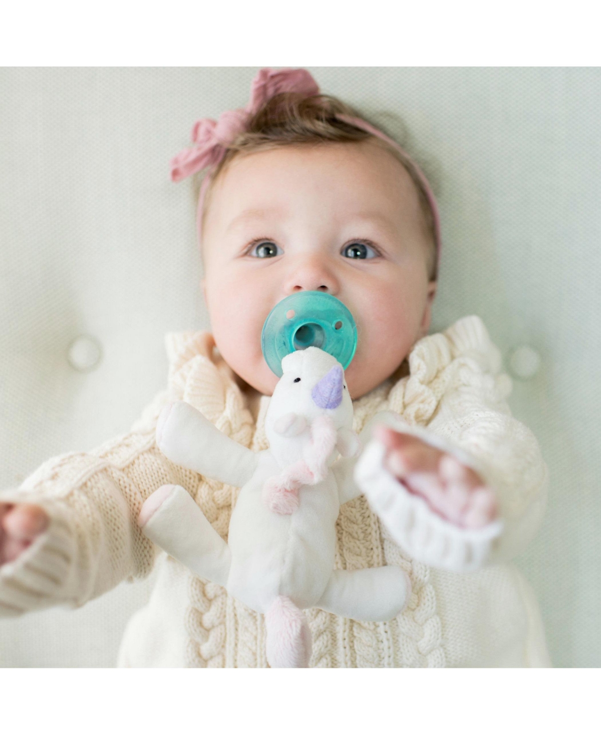 Wubbanub Baby 0 to 6m Pacifier -Unicorn - White
