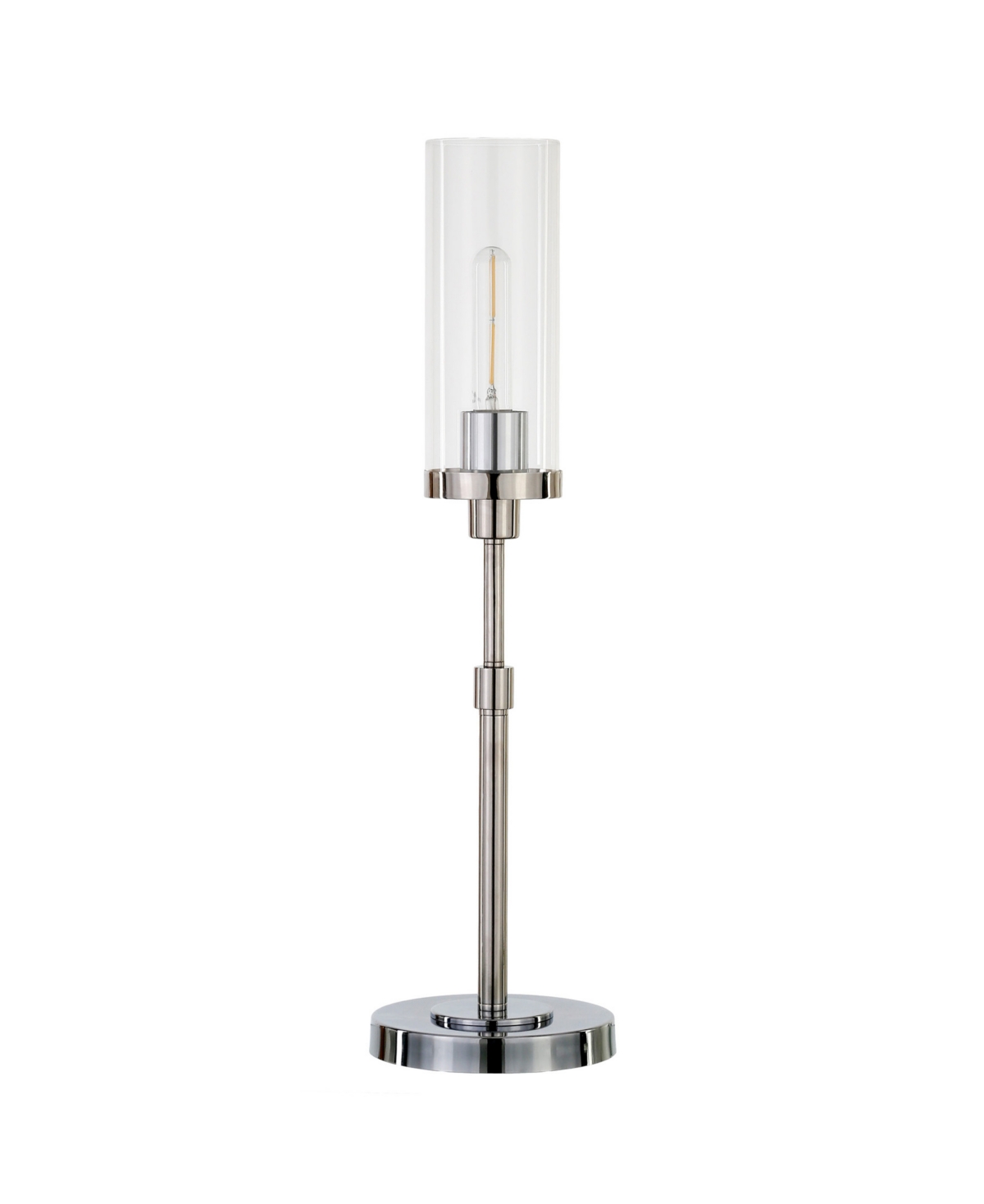 Hudson & Canal Frieda 26.68" Glass Shade Tall Table Lamp In Polished Nickel
