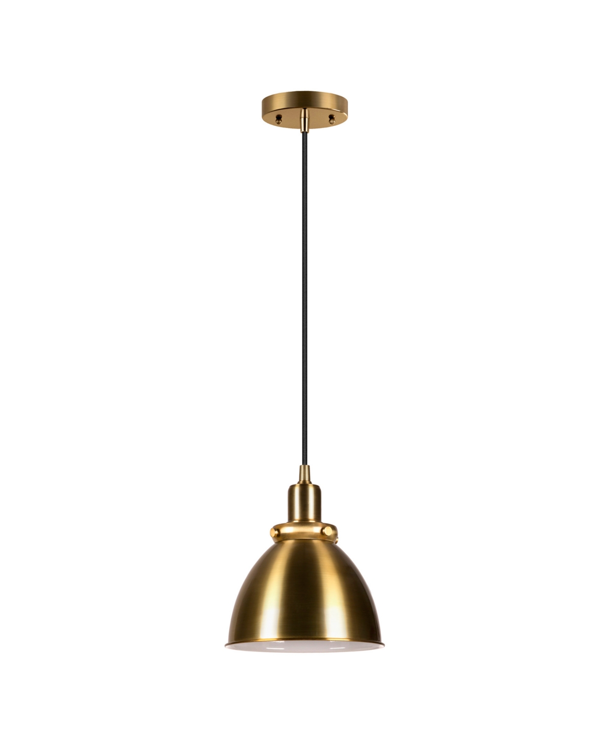 Hudson & Canal Madison 8" Metal Shade Wide Pendant In Brass