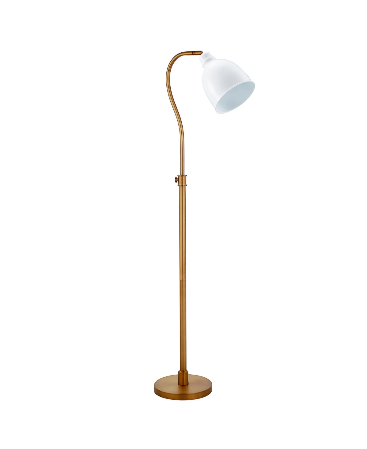 Hudson & Canal Vincent 68" Metal Shade Adjustable Arc Floor Lamp In Brass