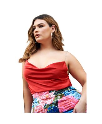 Women's Plus Size Cowl Neck Top